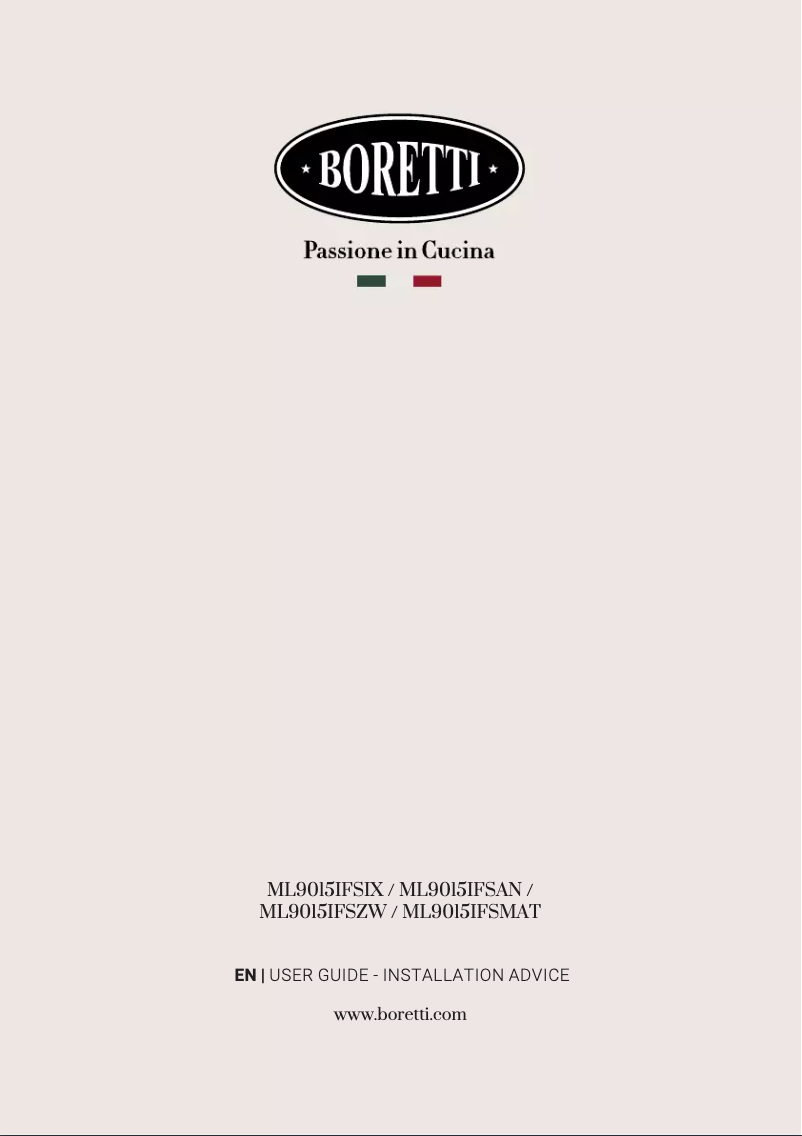 Page 1 de la notice Manuel utilisateur Boretti ML9015IFSZW