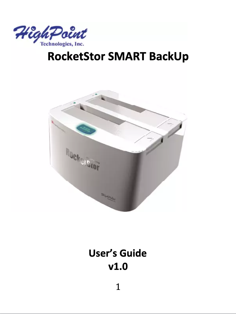 Page 1 de la notice Manuel utilisateur Highpoint RocketStor 5122B