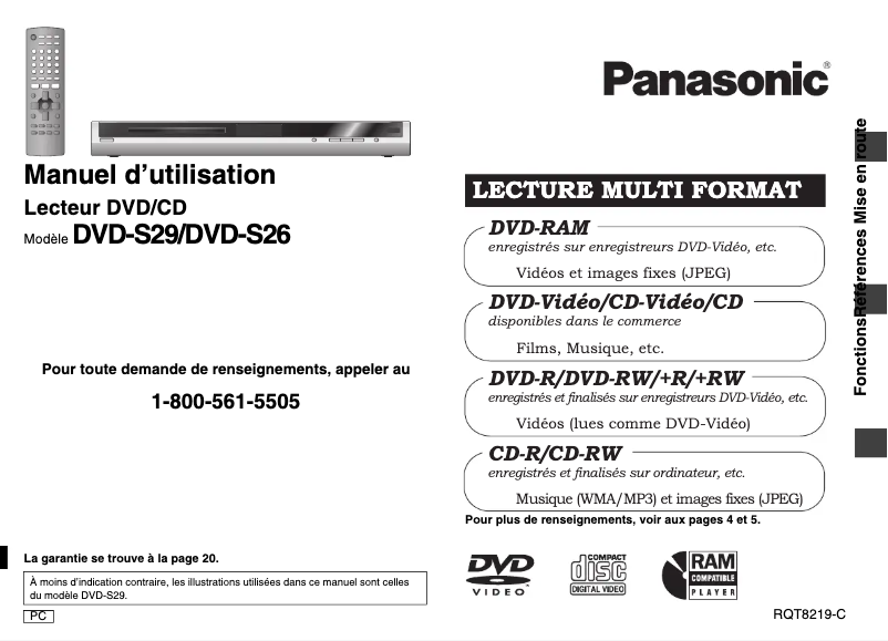 Page 1 of the manual User Manual Panasonic DVD-S26