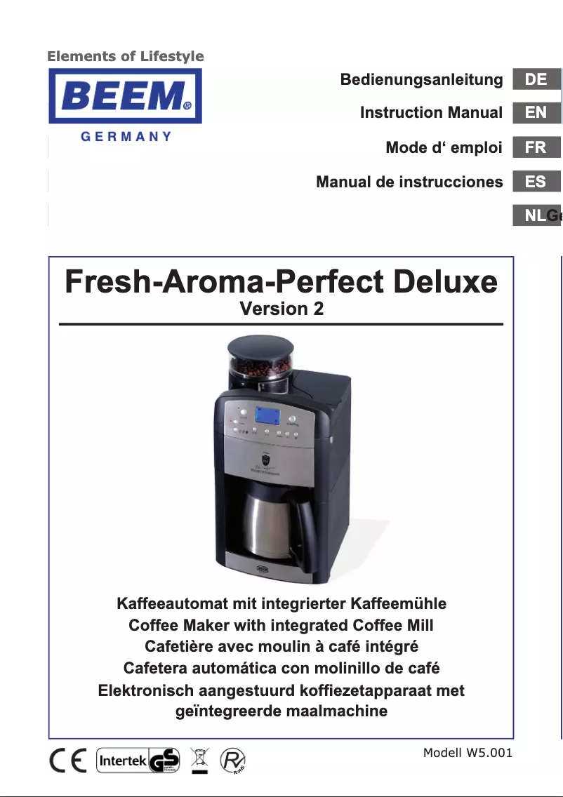 Page n°1 - Manuel utilisateur BEEM Fresh-Aroma-Perfect Deluxe V2