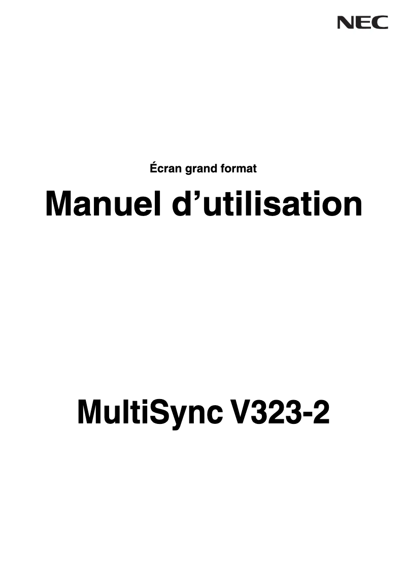 Página 1 del manual Manual de instrucciones NEC MultiSync V323