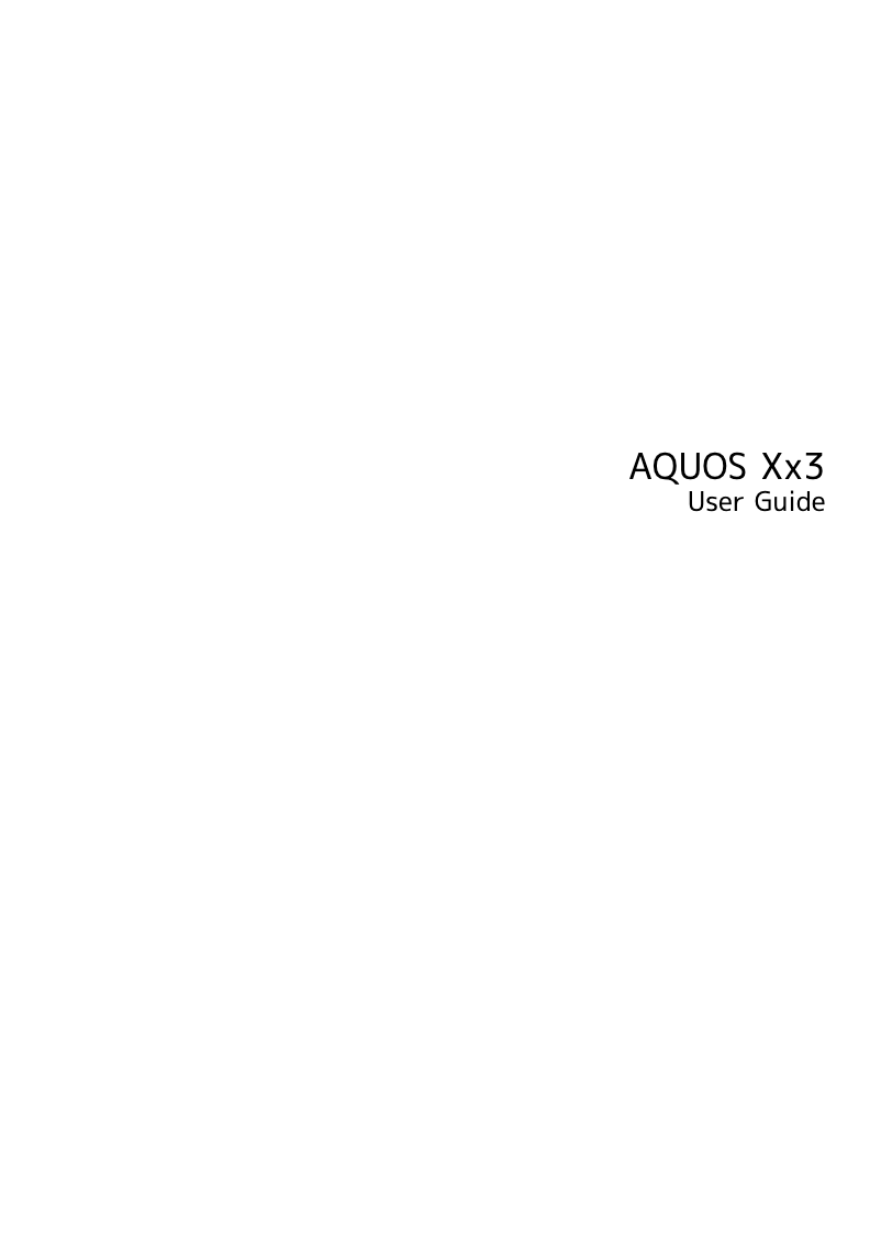 Page n°1 - Manuel utilisateur Sharp Aquos Xx3
