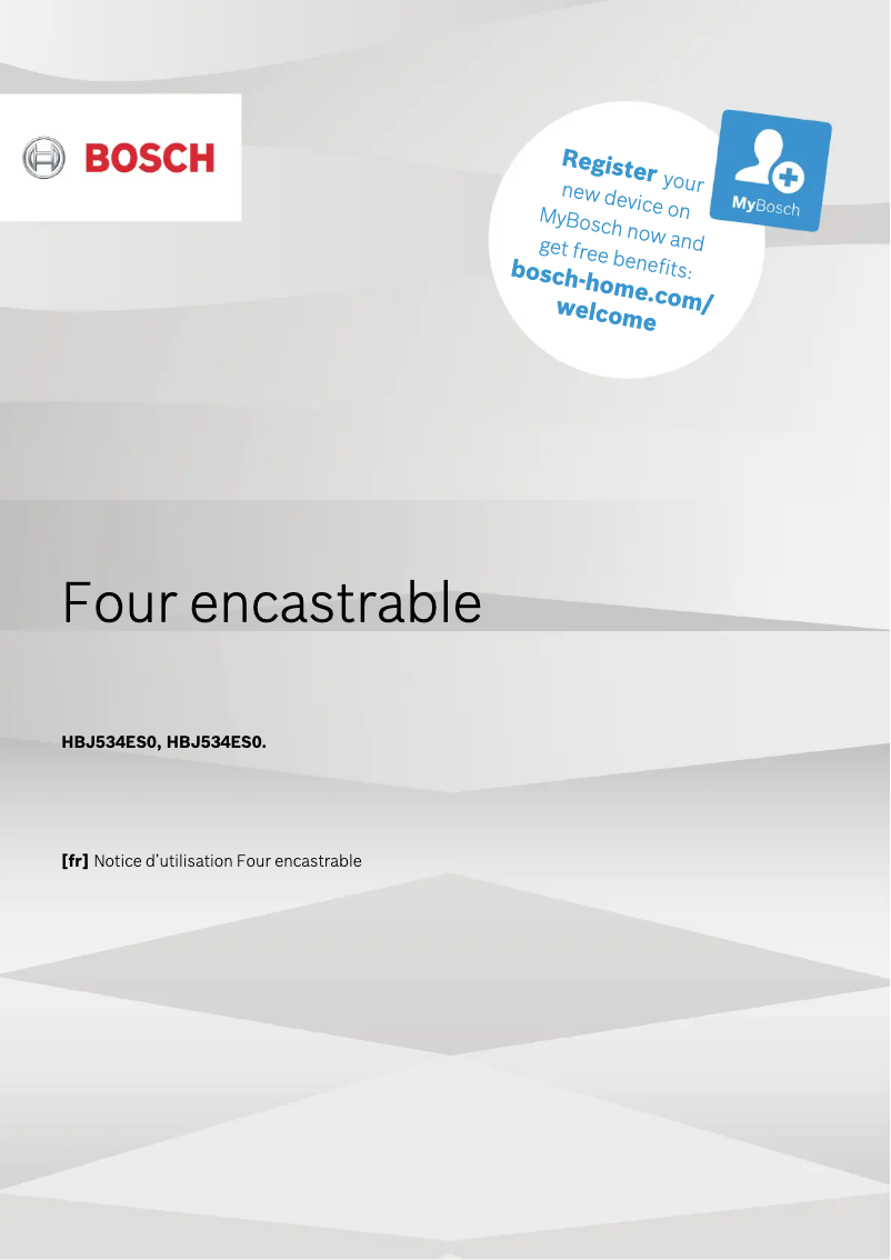 Page 1 de la notice Manuel utilisateur Bosch HBJ534ES0