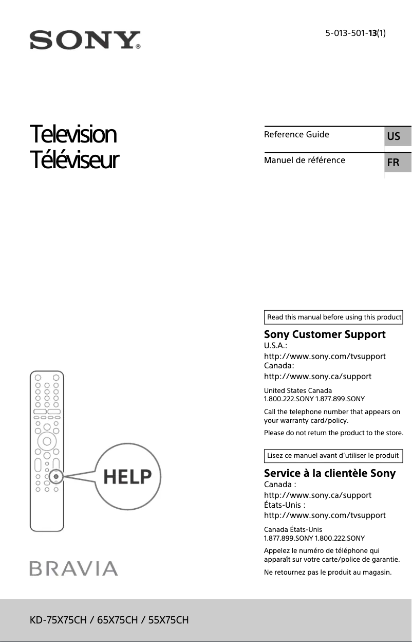 Página 1 del manual Manual de usuario Sony KD-75X75CH