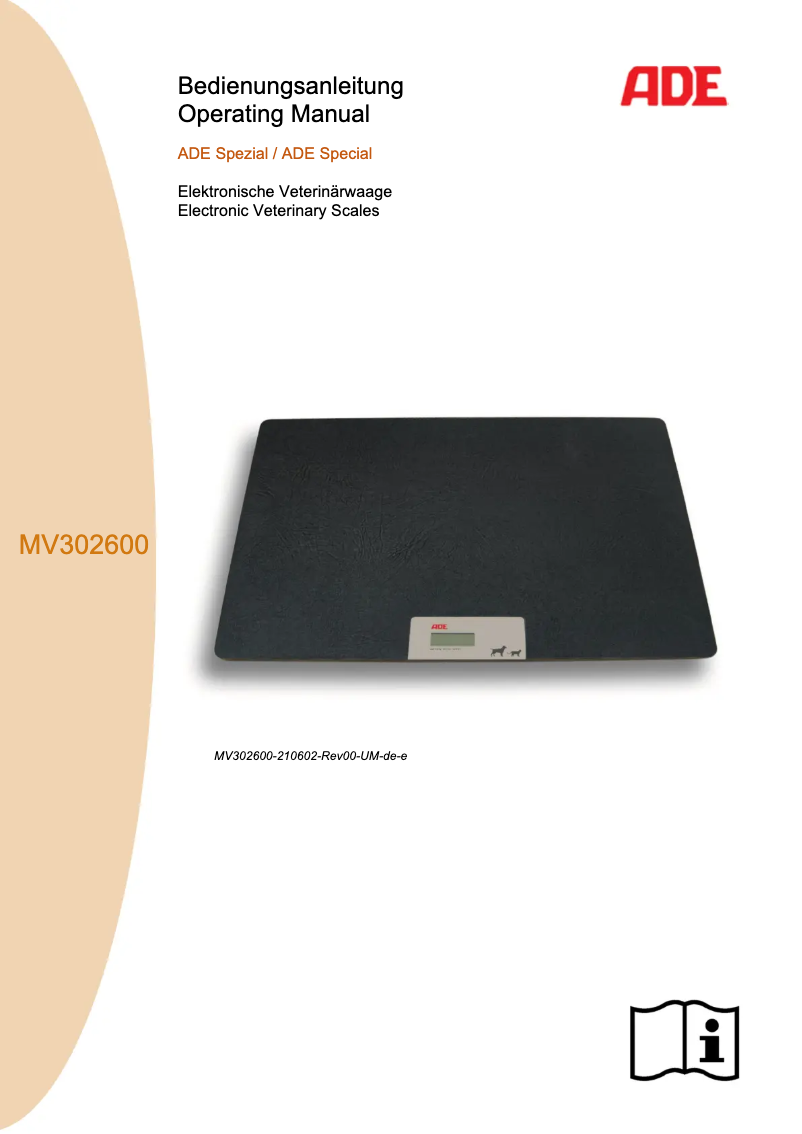 Page 1 de la notice Manuel utilisateur ADE MV302600