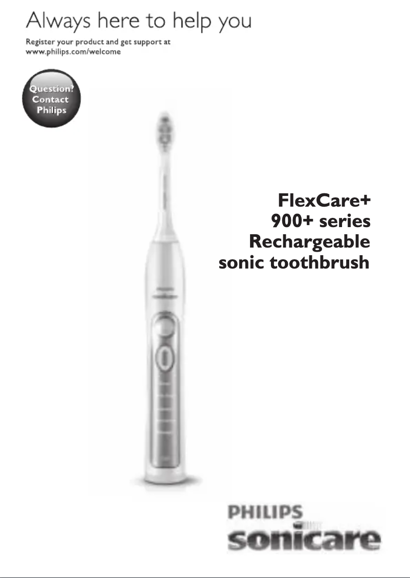 Image de la première page du manuel de l'appareil Sonicare FlexCare+ HX6921