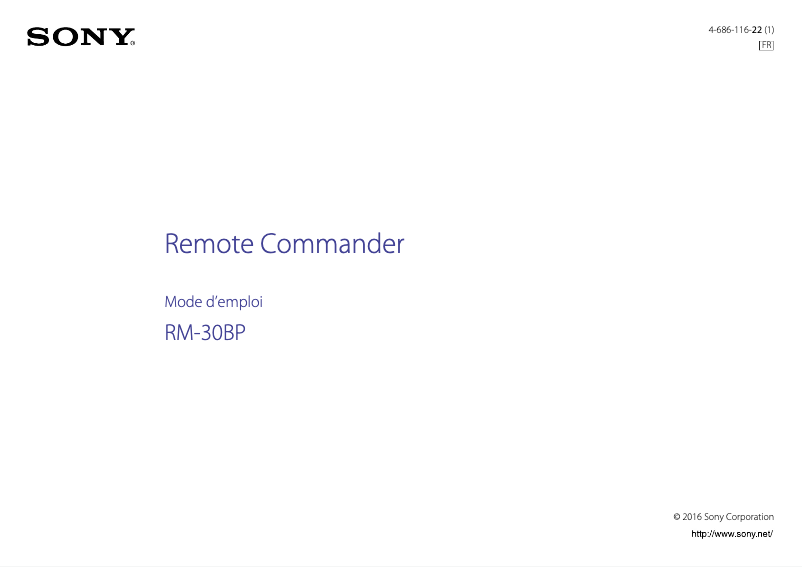 Página 1 del manual Manual de usuario Sony RM-30BP