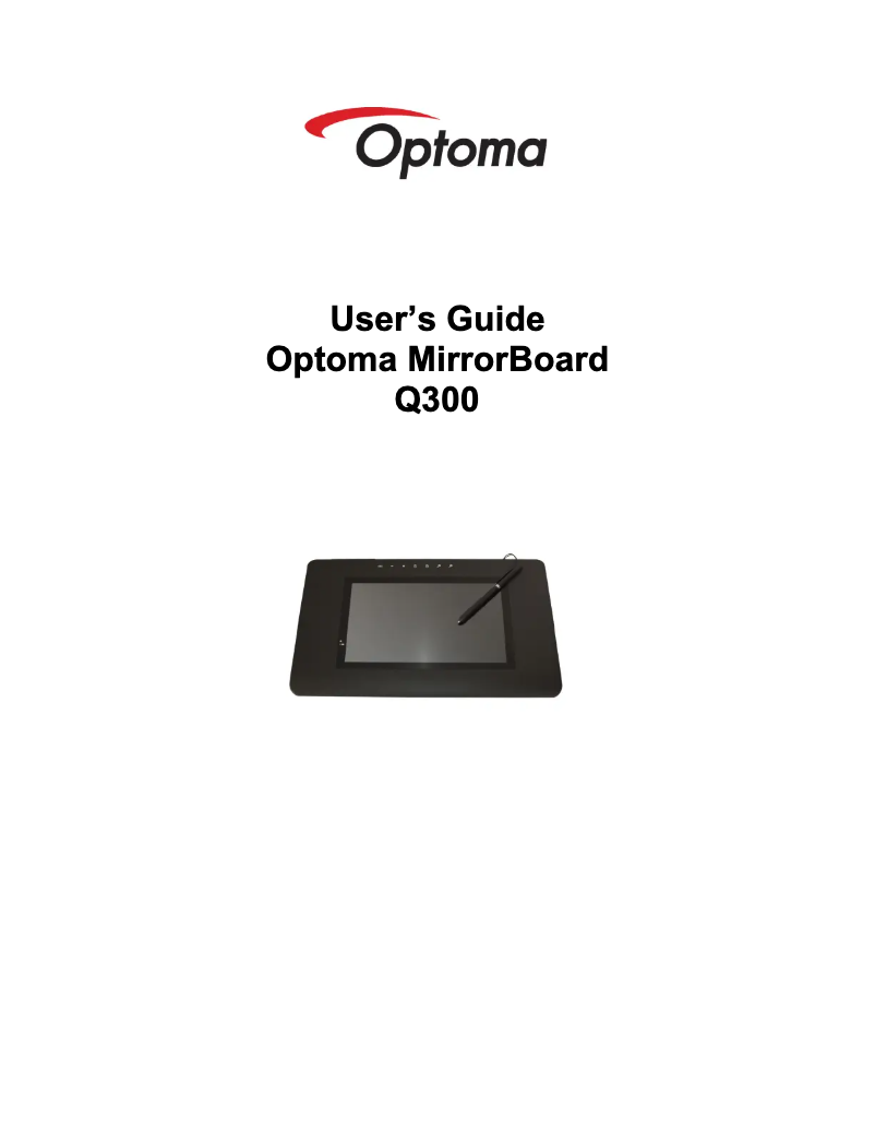 Page n°1 - Manuel utilisateur Optoma Q300