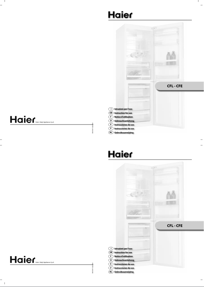 Page 1 de la notice Manuel utilisateur Haier CFL633CX