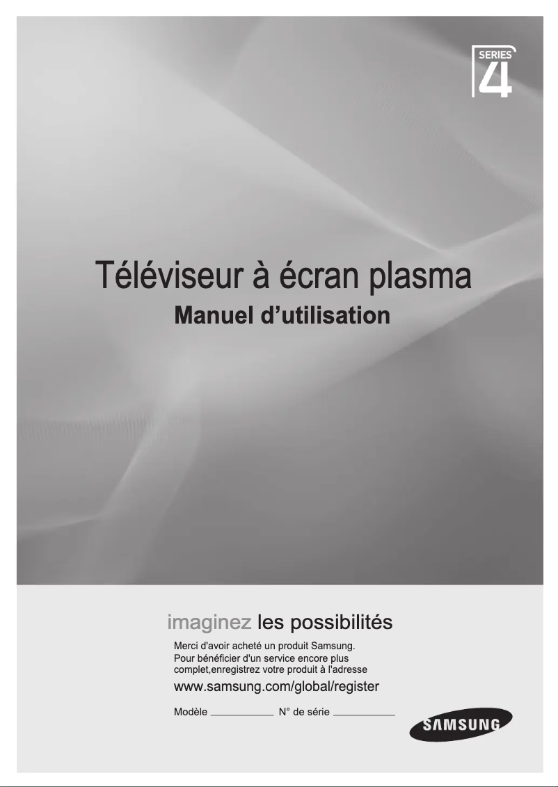 Page 1 de la notice Guide d'installation Samsung PS42B450B1