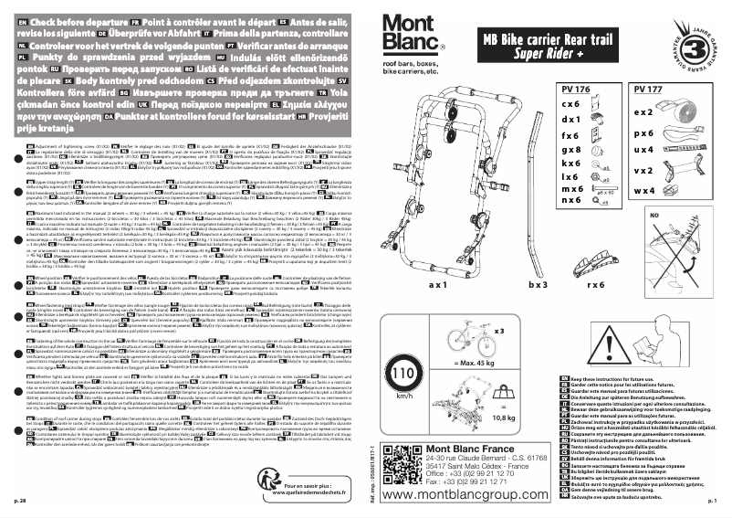 Page 1 de la notice Manuel utilisateur Mont Blanc Super Rider +