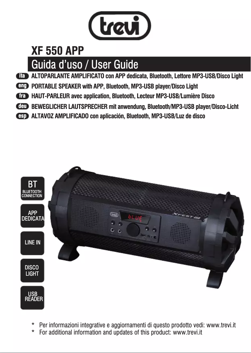 Page 1 de la notice Manuel utilisateur Trevi XF 550 APP