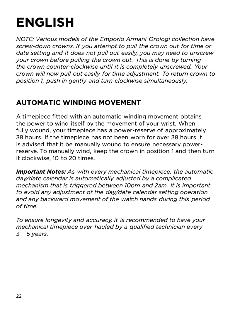 Page 1 de la notice Manuel utilisateur Armani AR2448