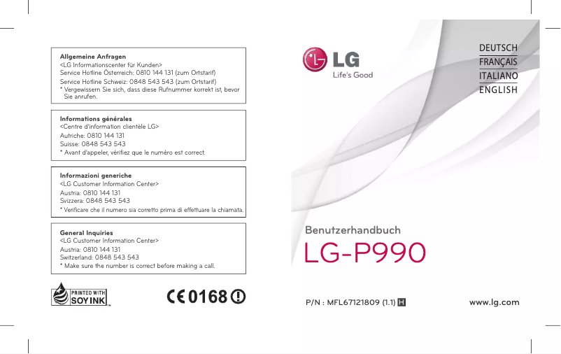 Page n°1 - Manuel utilisateur LG Optimus 2X Speed