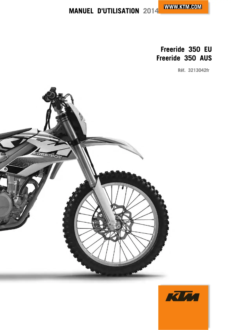 Page 1 de la notice Manuel utilisateur KTM Freeride 350 (2014)