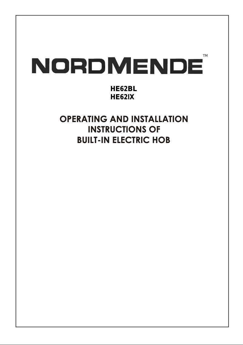 Page 1 de la notice Manuel utilisateur Nordmende HE62BL