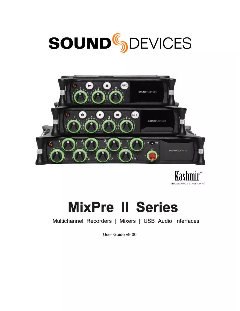 Page n°1 - Manuel utilisateur Sound Devices MixPre-3 II