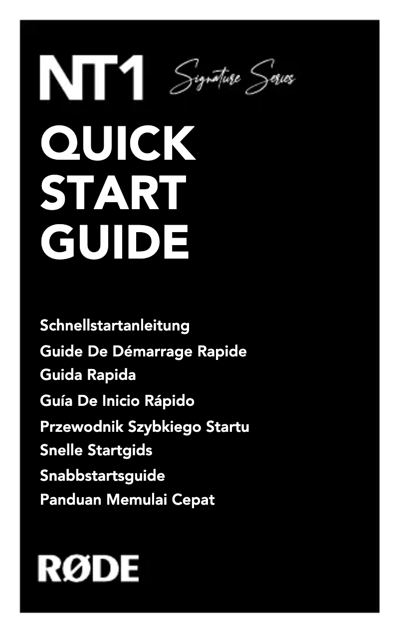 Page n°1 - Manuel utilisateur Røde NT1