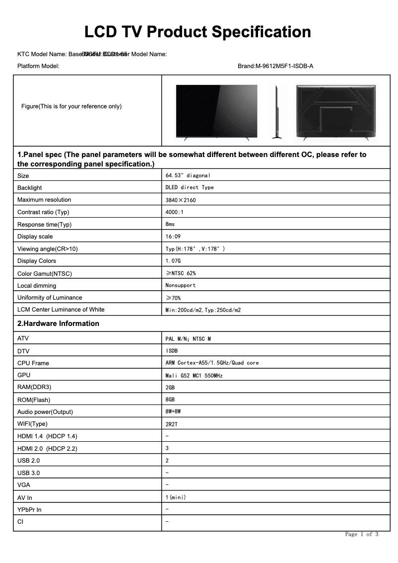 Página 1 del manual Manual de usuario Blaupunkt BCD1-65