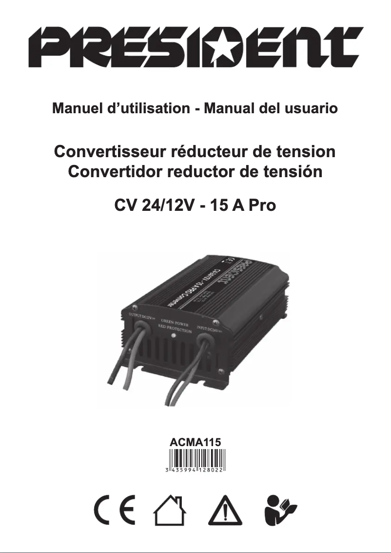Image de la première page du manuel de l'appareil CV 24/12V - 15 A Pro