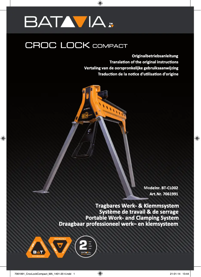 Image de la première page du manuel de l'appareil Croc Lock BT–CL002