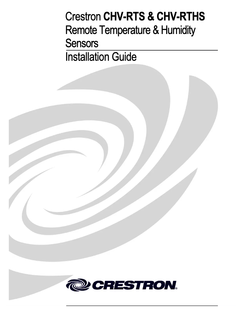 Page n°1 - Mode d'emploi Crestron CHV-RTHS