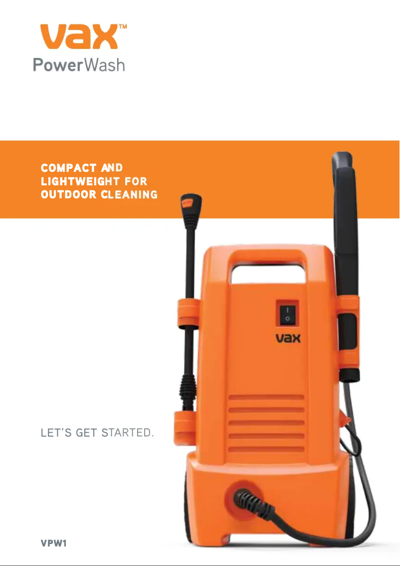 Page 1 de la notice Manuel utilisateur Vax PowerWash 1700w P86-P1-C