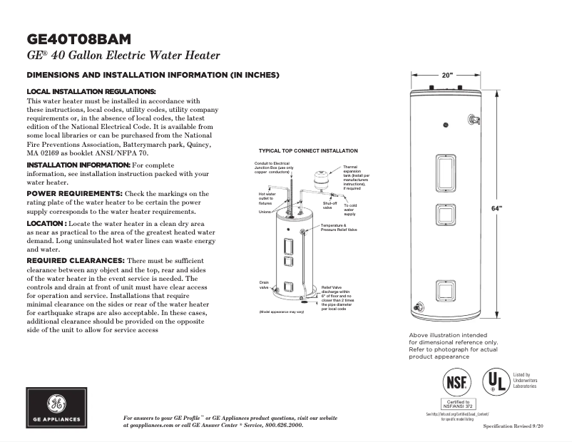 Image de la première page du manuel de l'appareil GE40T08BAM