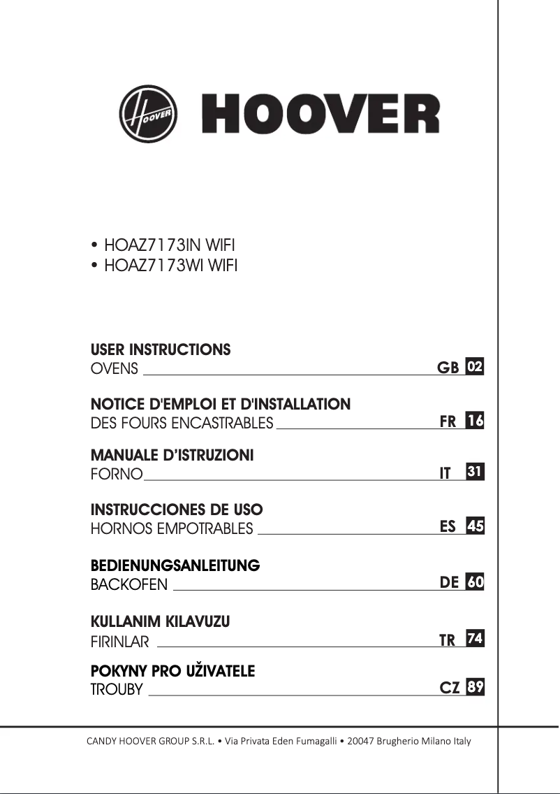 Image de la première page du manuel de l'appareil HOAZ7173WIWF