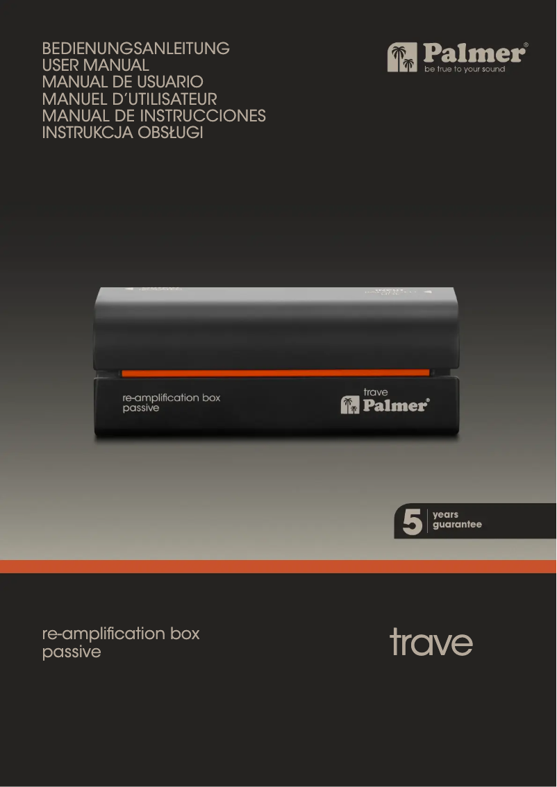 Page 1 de la notice Manuel utilisateur Palmer RIVER trave
