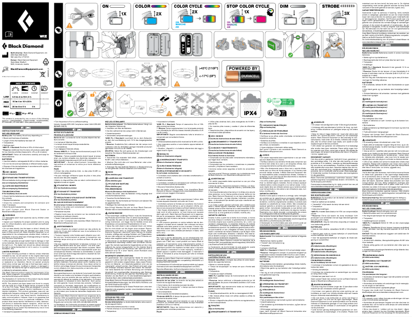 Page 1 de la notice Manuel utilisateur Black Diamond Wiz