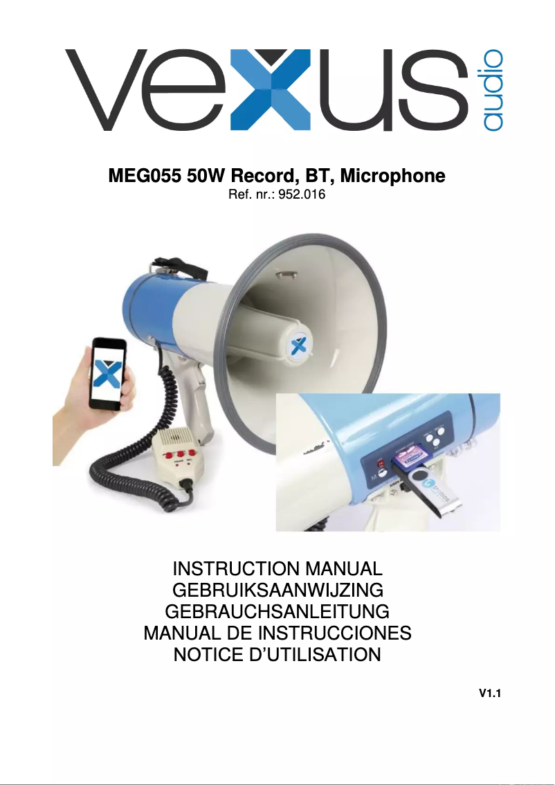 Page n°1 - Manuel utilisateur Vexus MEG055