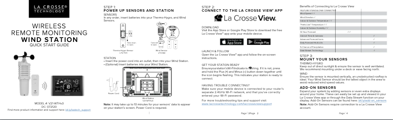 Página 1 del manual Guía de inicio rápido La Crosse Technology V21-WTHV3