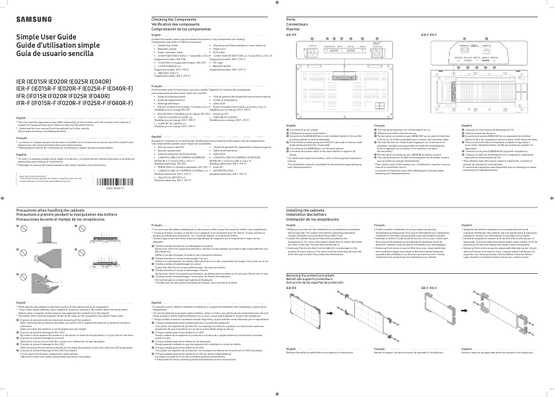 Page n°1 - Guide d'installation Samsung IE020R