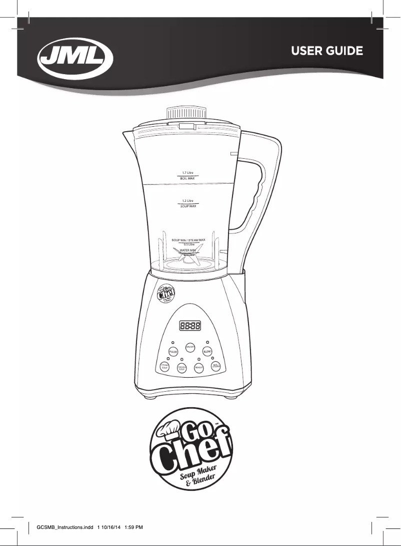 Image de la première page du manuel de l'appareil GoChef Soup Maker & Blender