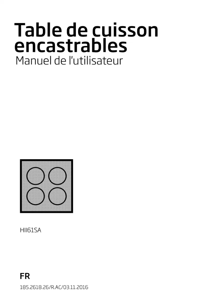 Page 1 de la notice Manuel utilisateur Beko HII61SA
