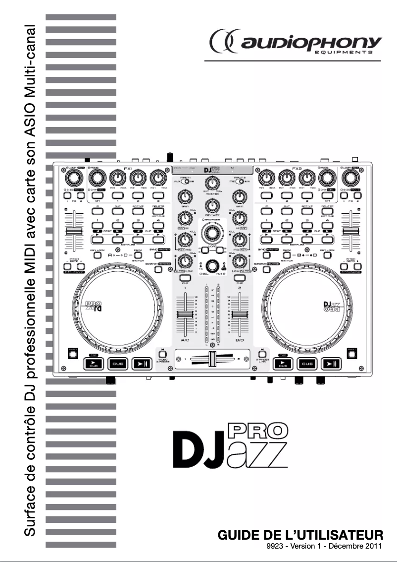 Page 1 de la notice Manuel utilisateur Audiophony DJazz Pro