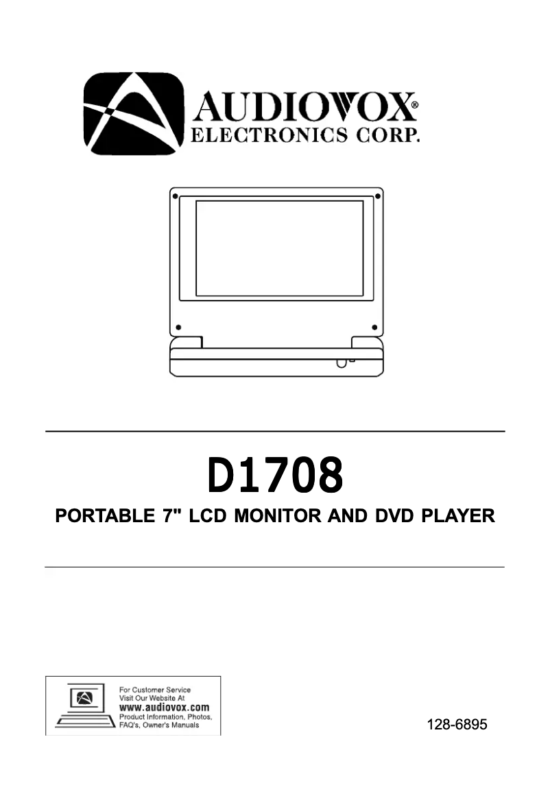 Page 1 de la notice Manuel utilisateur VOXX D1708