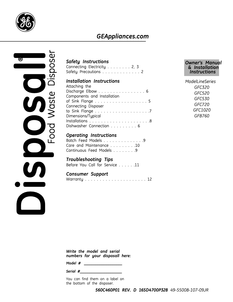 Image de la première page du manuel de l'appareil GFC530F