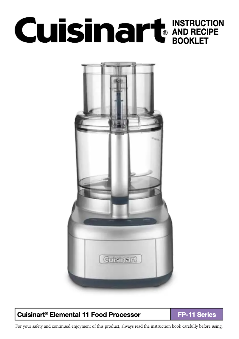 Page 1 de la notice Manuel utilisateur Cuisinart Elemental 11 FP-11