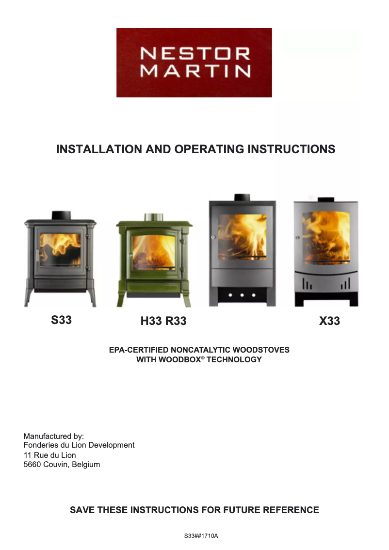 Page 1 of the manual User Manual Nestor Martin X33