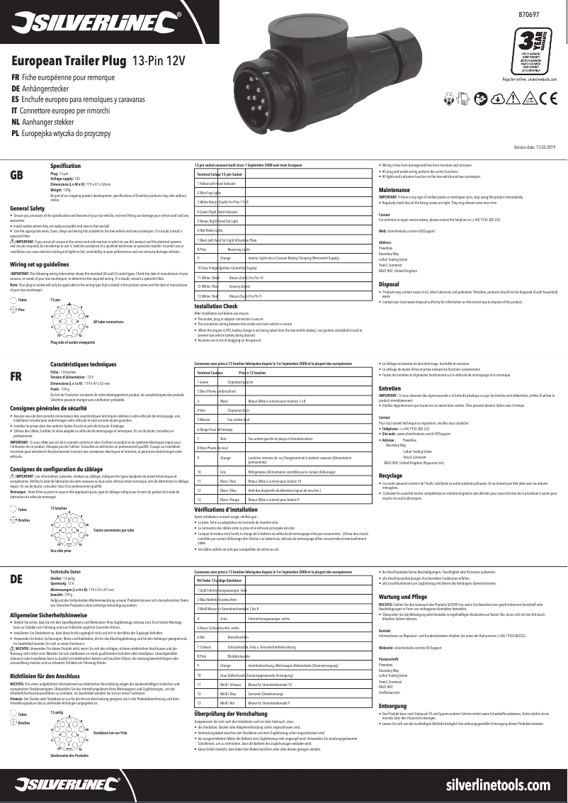 Imagen de la primera página del manual del dispositivo 870697