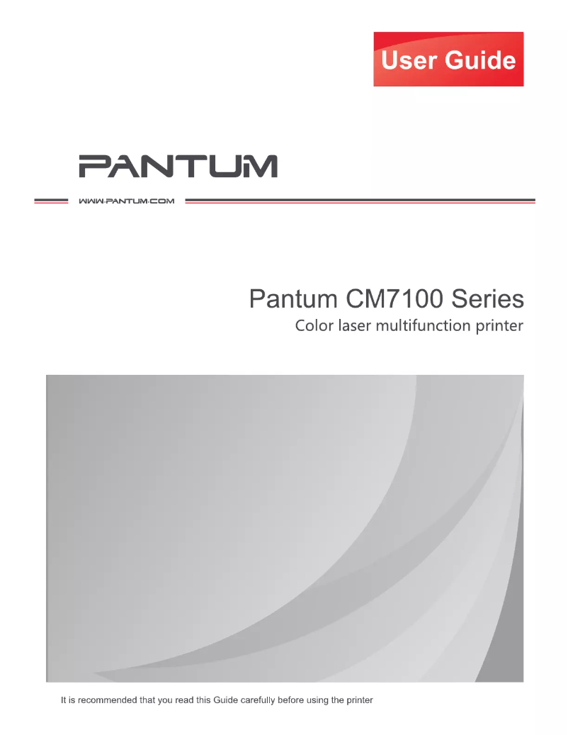 Page n°1 - Manuel utilisateur Pantum CM7105DN