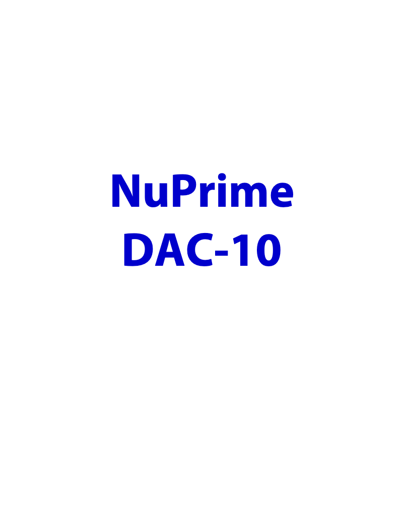 Page n°1 - Manuel utilisateur NuPrime DAC-10