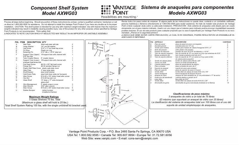 Image de la première page du manuel de l'appareil AXWG03