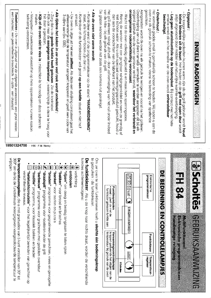 Image de la première page du manuel de l'appareil FH 84