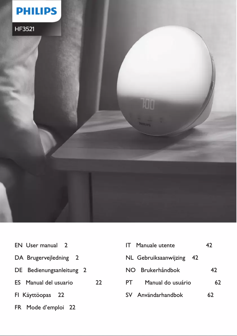 Página 1 del manual Manual de usuario Philips Wake-up Light HF3521