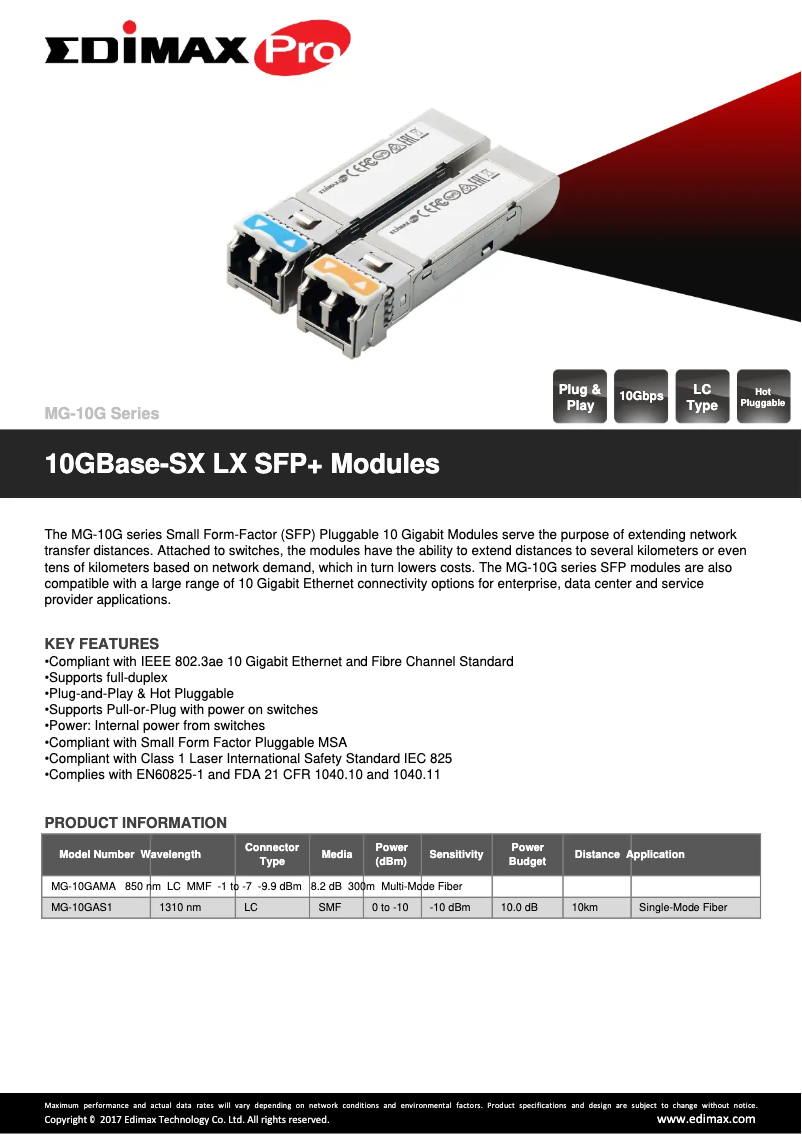Page n°1 - Manuel utilisateur Edimax MG-10G