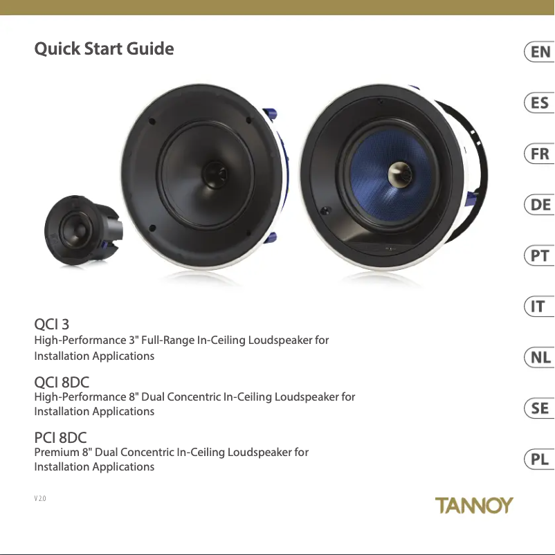 Page 1 de la notice Manuel utilisateur Tannoy QCI 8DC