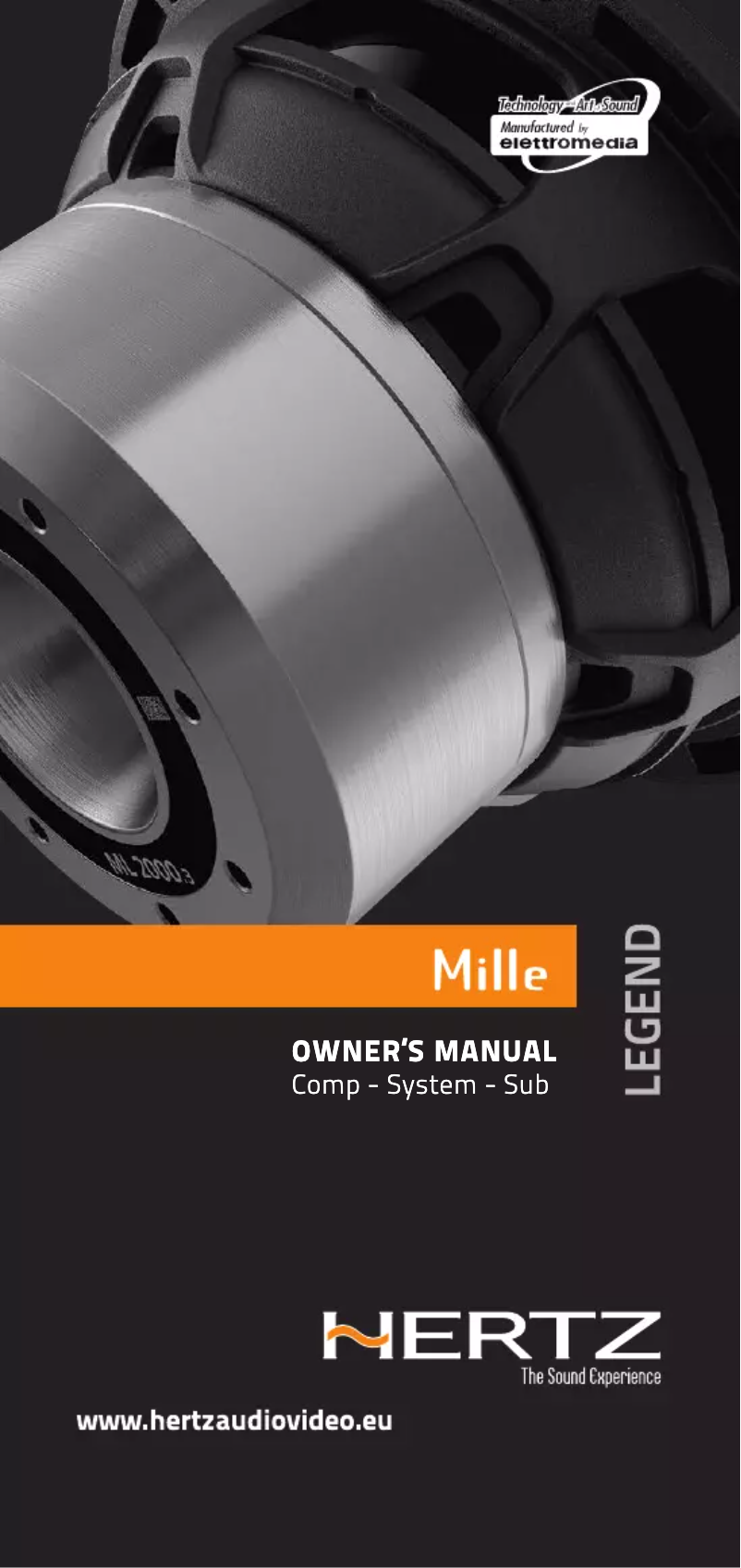 Page 1 de la notice Manuel utilisateur Hertz Mille Legend ML 2000.3